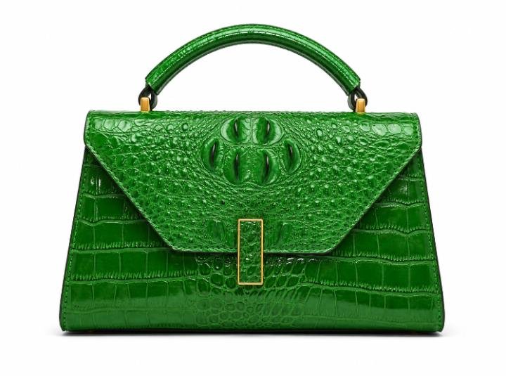 Glossy Crocodile Pattern Handbag
