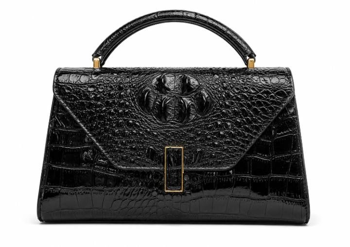 Glossy Crocodile Pattern Handbag