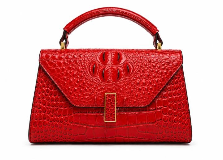 Glossy Crocodile Pattern Handbag