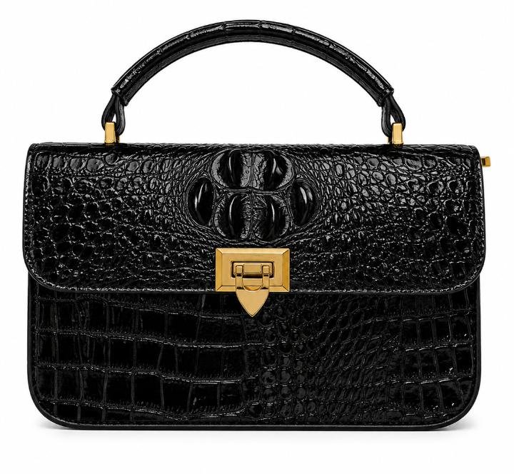 Glossy Crocodile Pattern Handbag